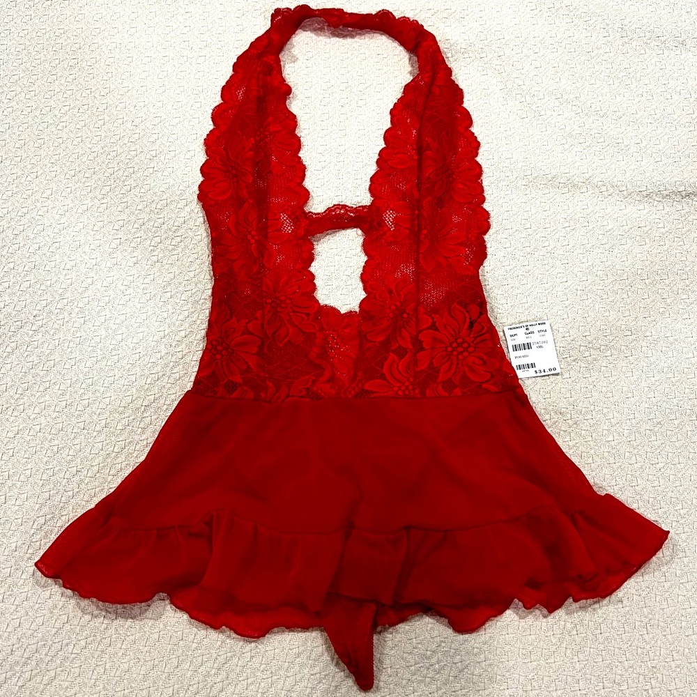 One piece red lingerie